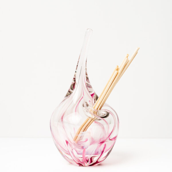 diffuseur en verre rose