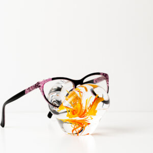 porte-lunette en verre jaune