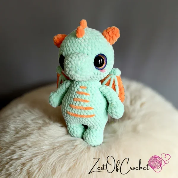 peluche en crochet dragon