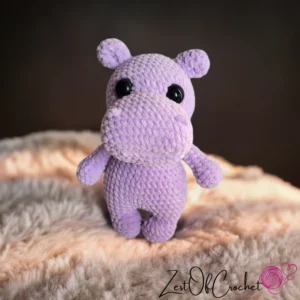 peluche en crochet hippopotame